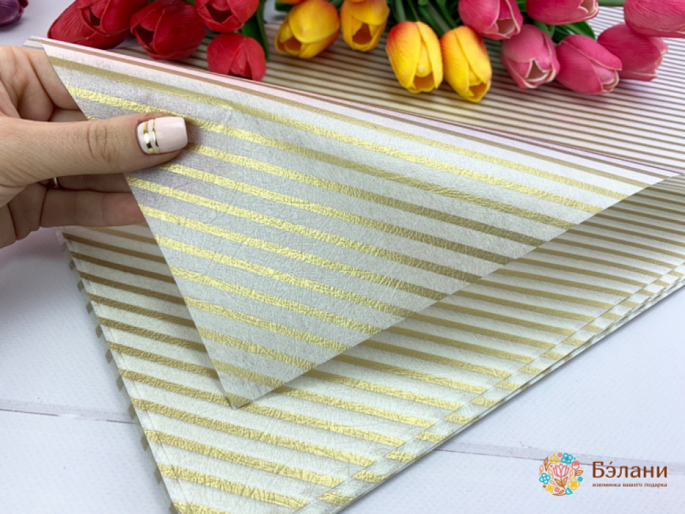 Ламинированный фетр "Полосы" золотая