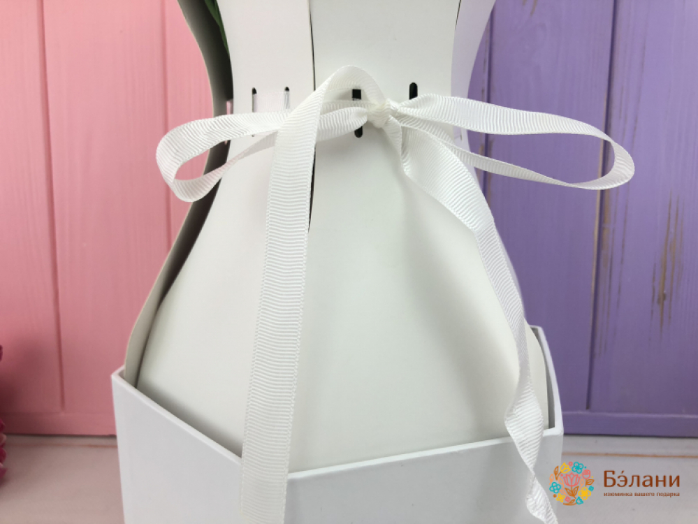 Цветочная коробка "Вазочка" со шкатулкой (бел.) | 2