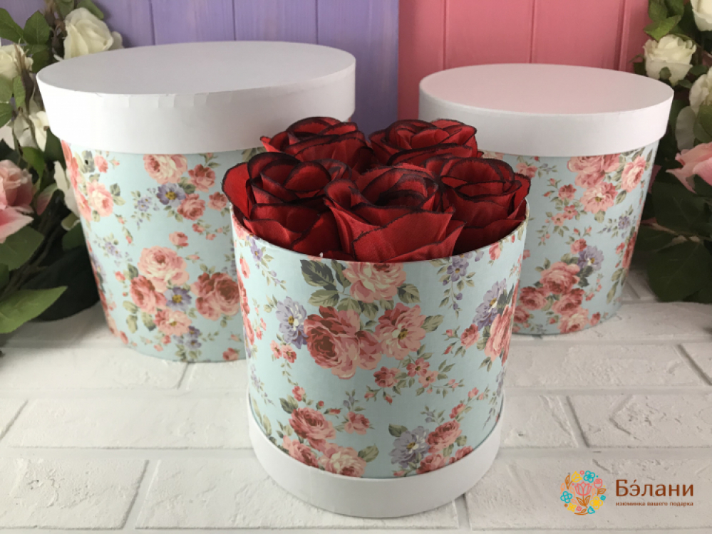 Голубая коробка "Розы" | 2