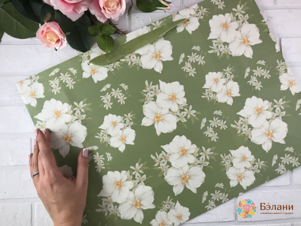 Пакет "Vintage Rose" оливковый