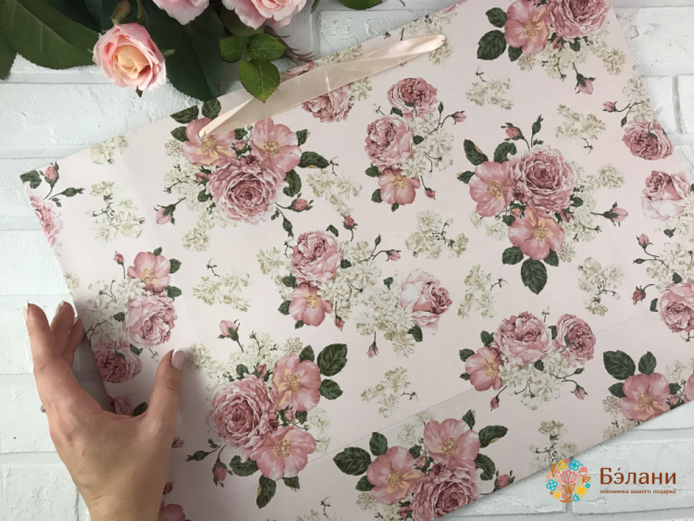 Пакет "Vintage Rose" розовый XL