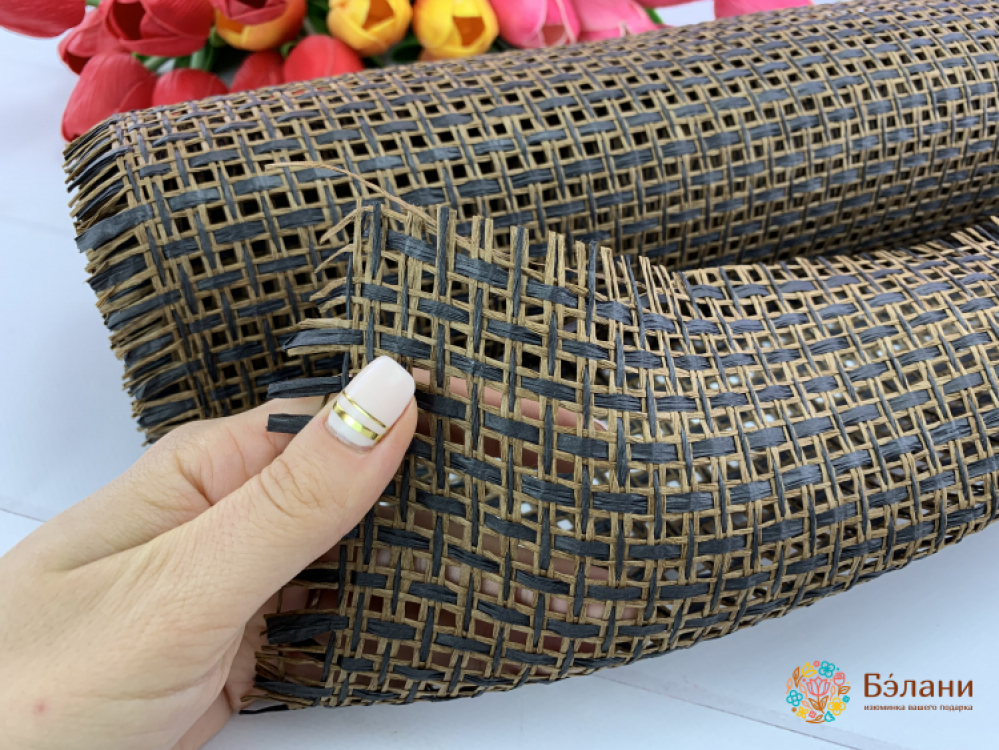 Сетка флористическая "Плетенка Широкая" темно-коричневая