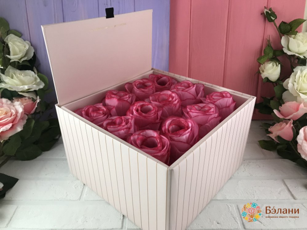 Складная коробка для цветов (розовая)