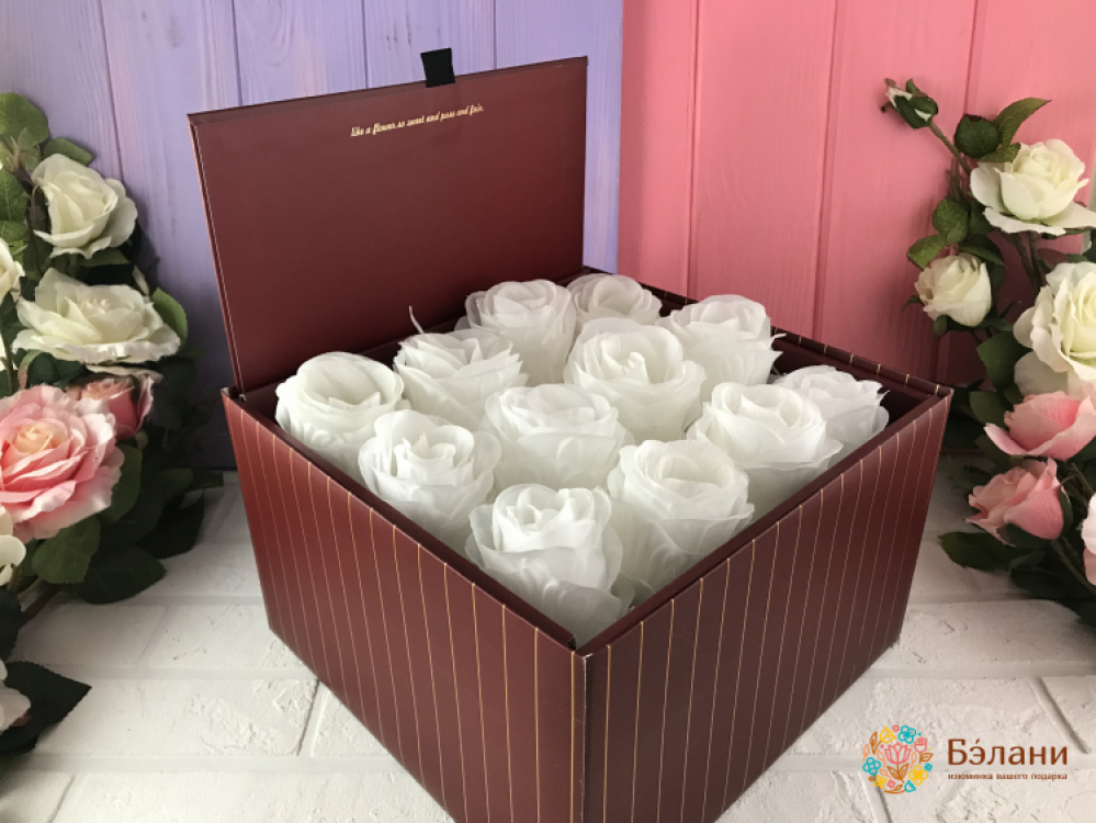 Складная коробка для цветов (бордо)