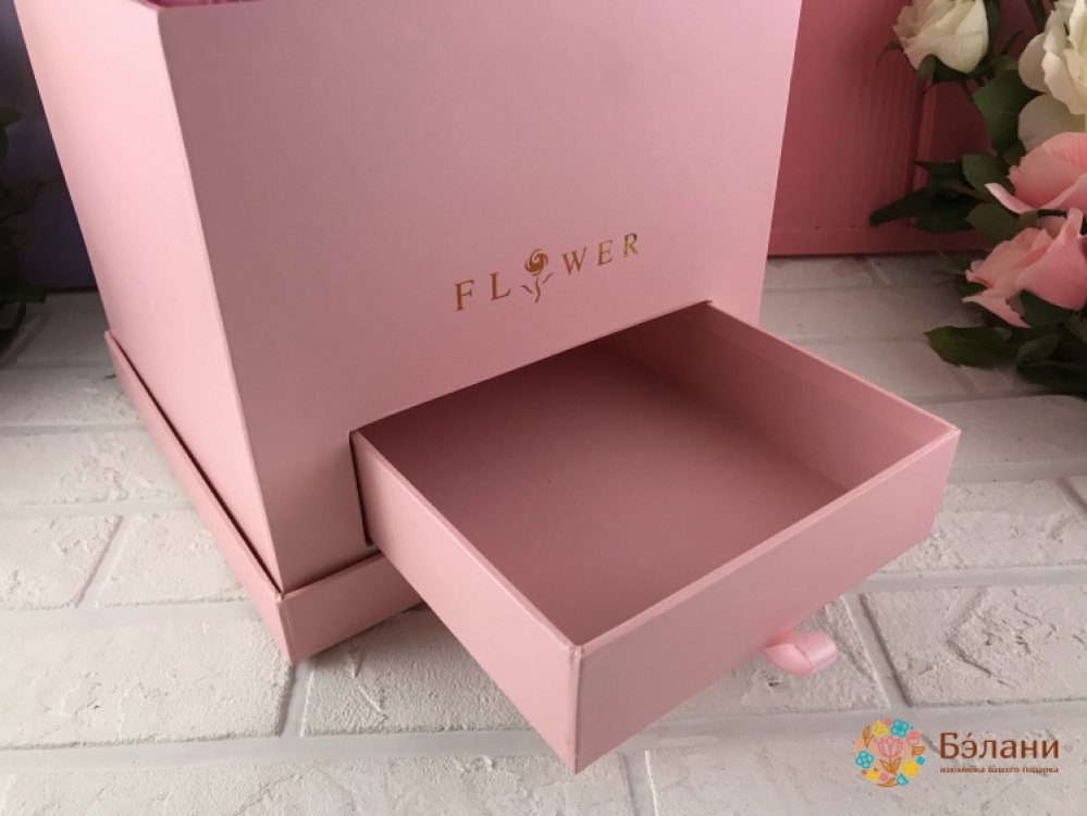 Квадратная коробка со шкатулкой (роз.) | 2