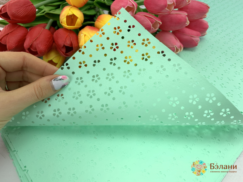 Калька "Цветочки" мятная