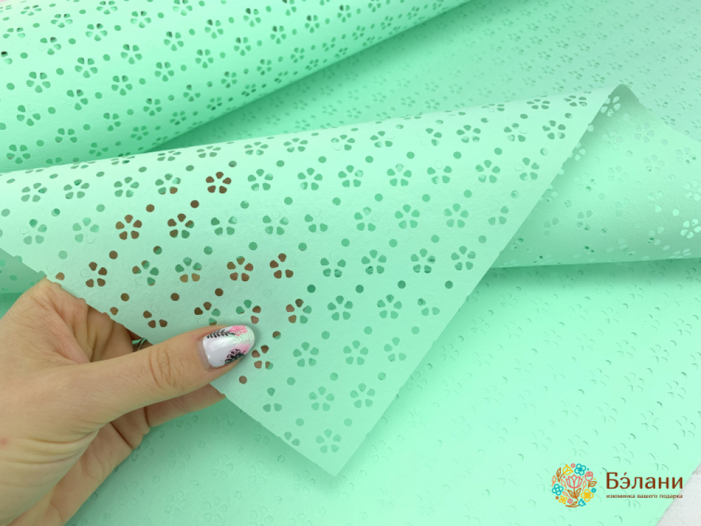 Калька "Цветочки" мятная | 2