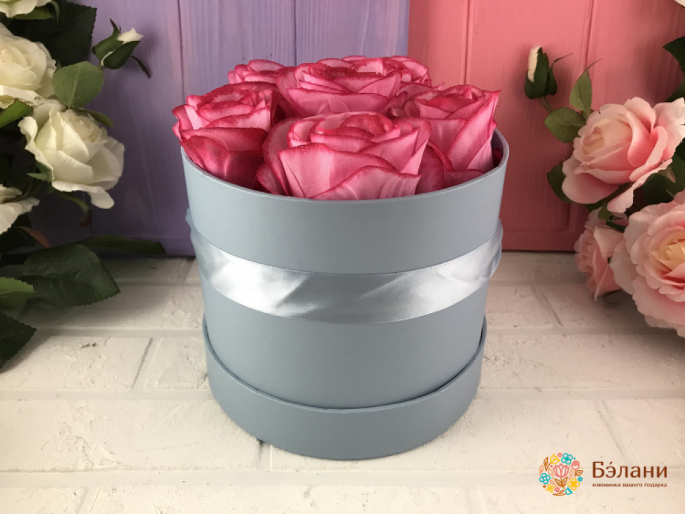 Коробочка для цветов "Glow" нежно-голубая
