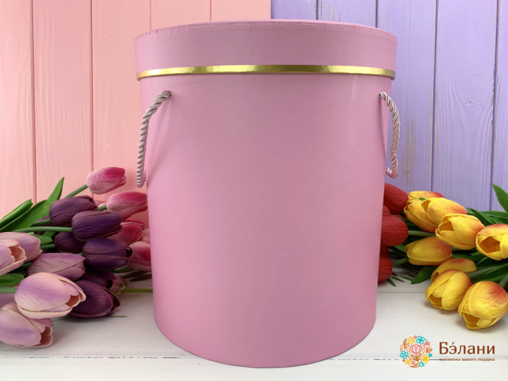 Круглая коробка "7 шт" розовая