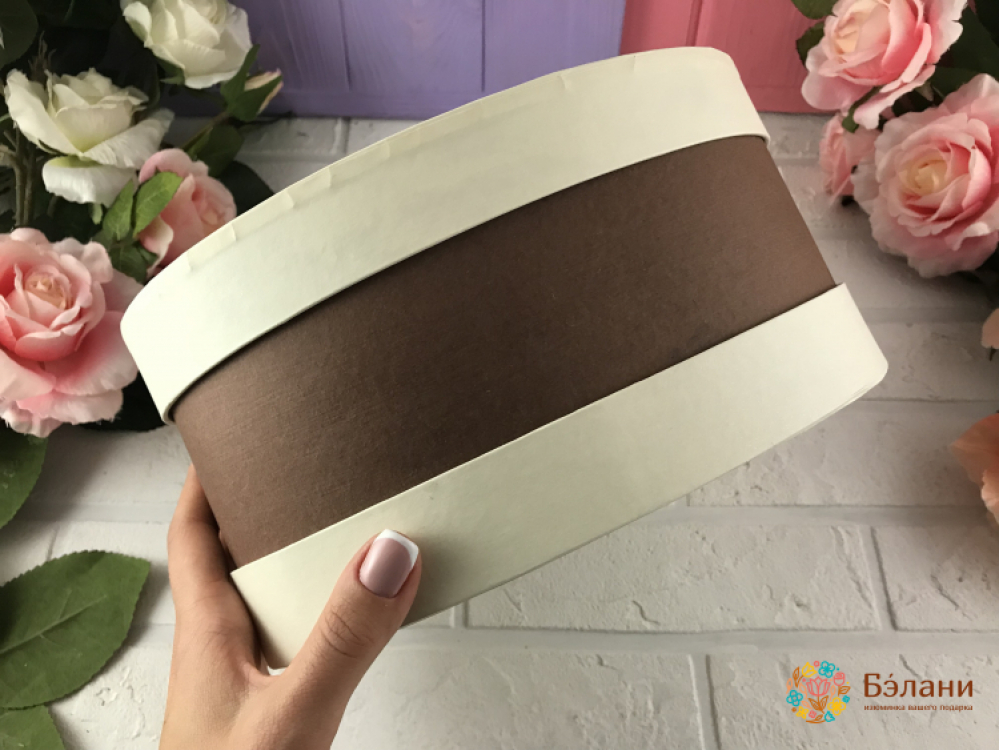 Овальна коробка "Mirror Oval" бежева | 2