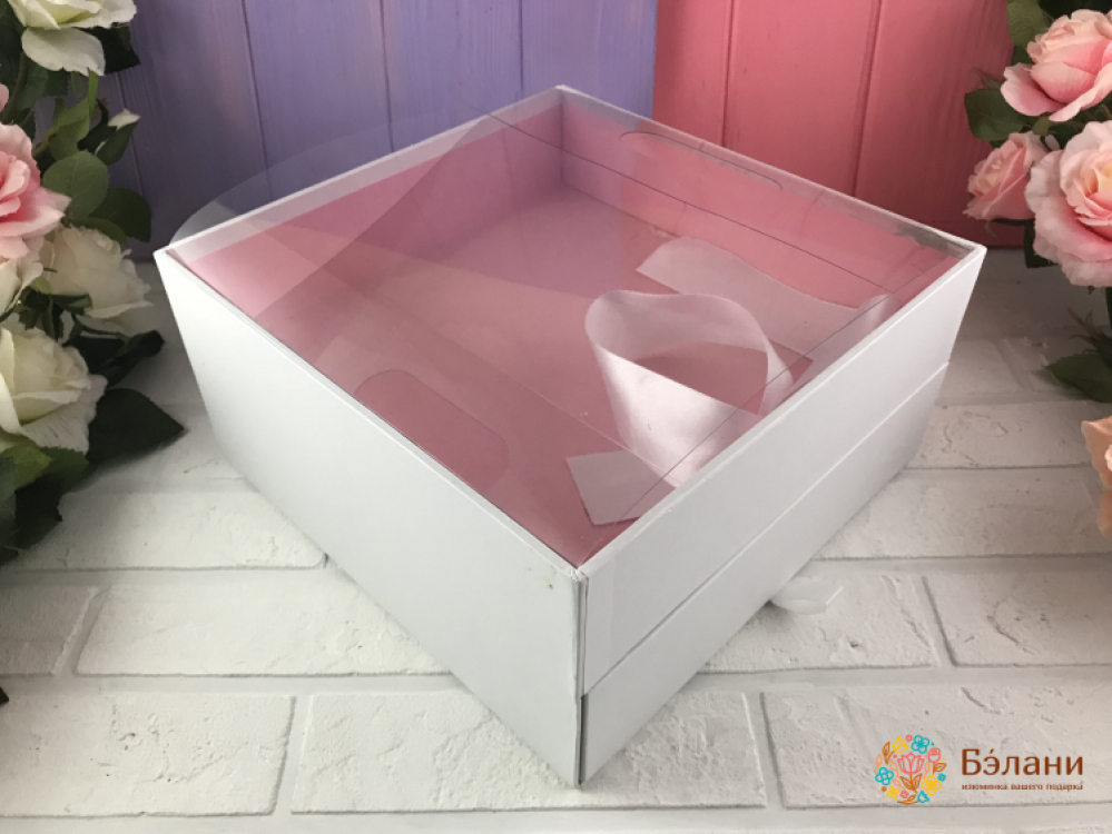 Коробка с выдвижным ящичком "Под руку с бантом" белая | 2