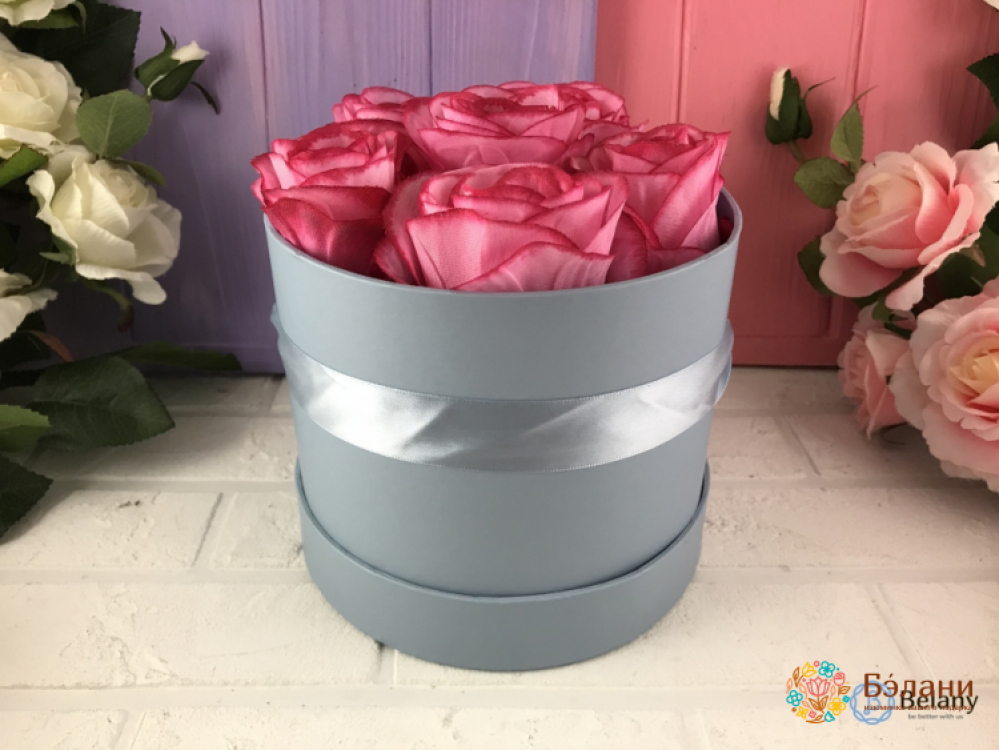 Коробочка для цветов "Glow" нежно-голубая (2 шт)