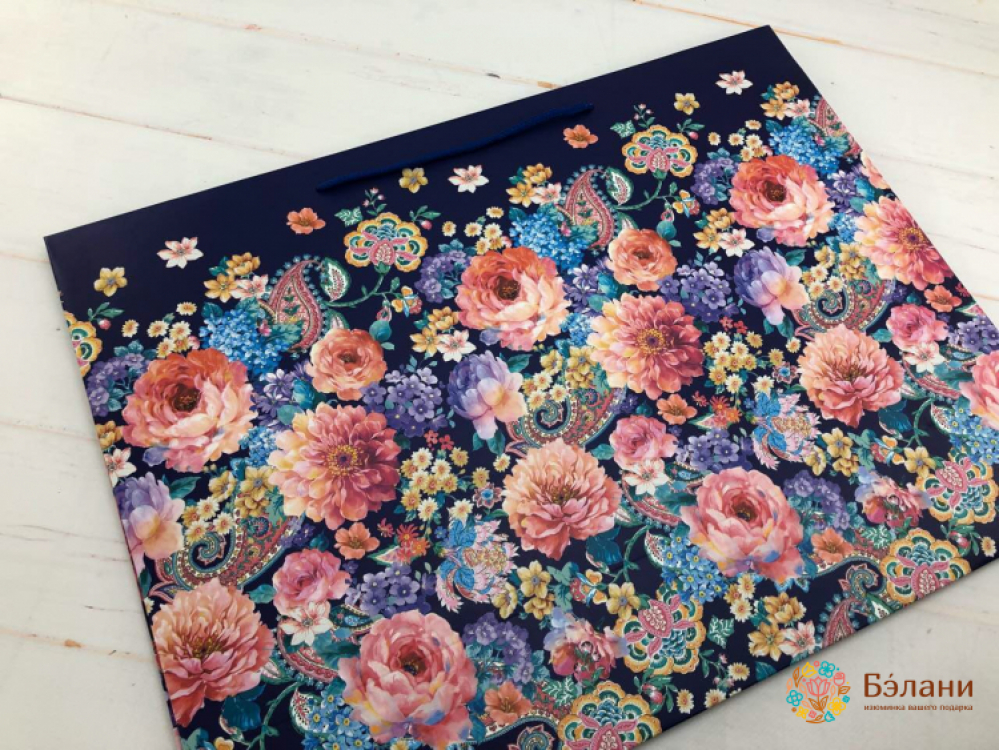 Подарочный пакет "Mix Flowers" fantasy L