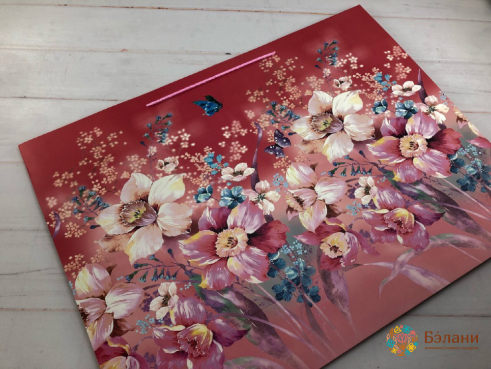 Подарочный пакет "Spring" коралловый XL