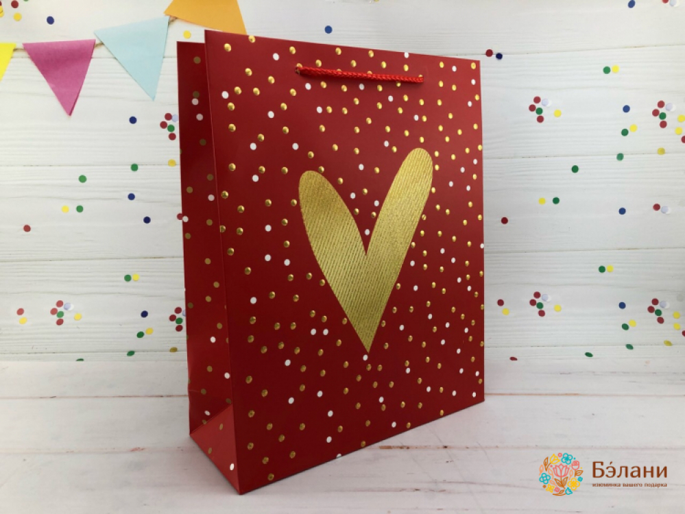 Подарунковий пакет "Space love" червоний M