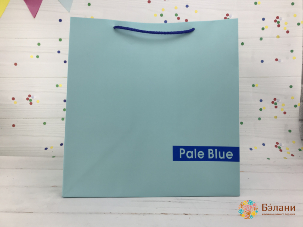 Подарочный пакет "Just color" голубой M