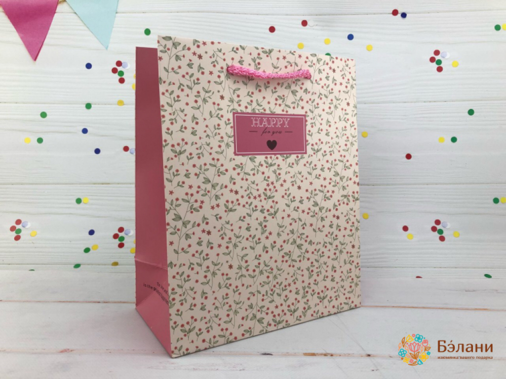 Подарочный пакет "Spring flowers" пудра M
