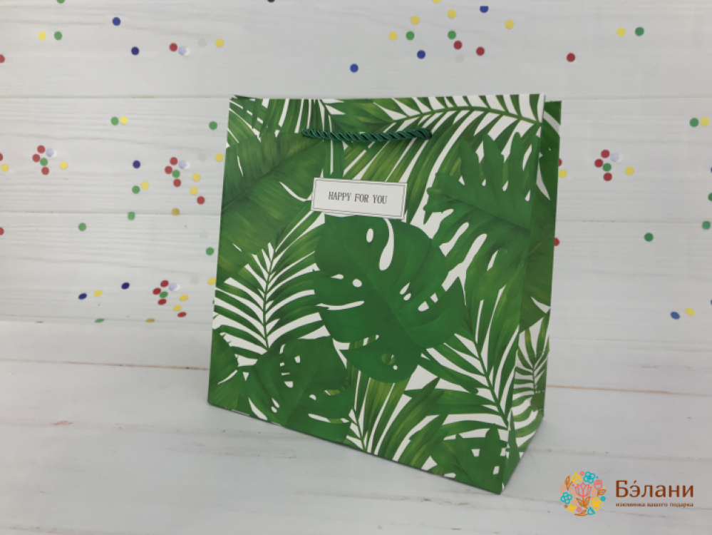 Подарочный пакет "Forest" зеленый M