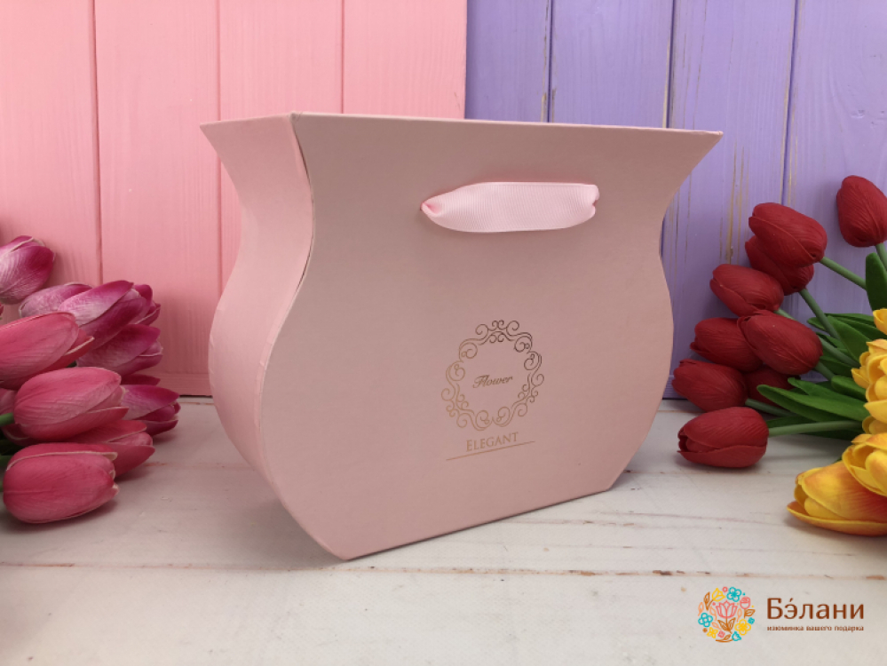 Коробка для цветов "Elegant" розовая