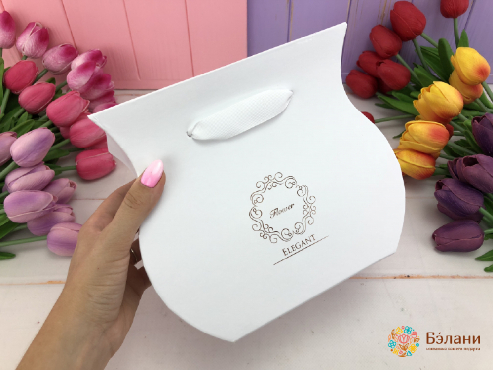 Коробка для цветов "Elegant" белая | 3