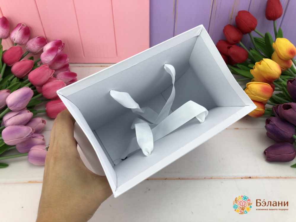 Коробка для цветов "Elegant" белая | 4