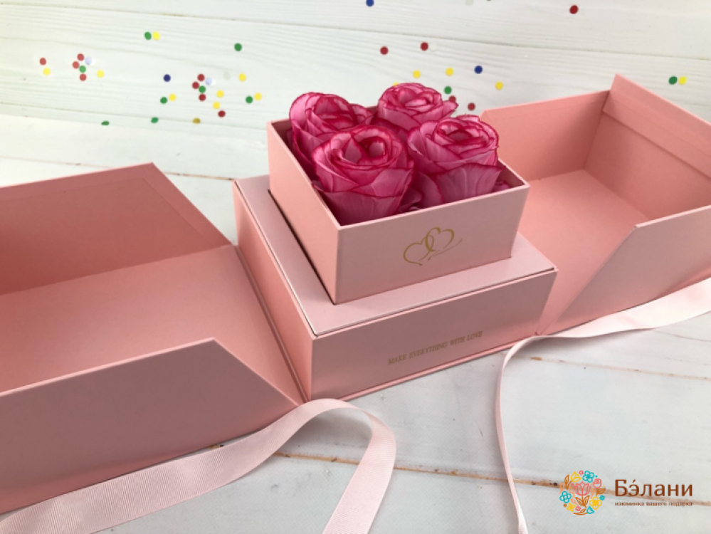 Коробка для цветов "Imperial" розовая