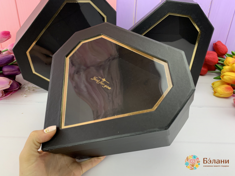 Коробка в форме сердца "Ruby" черная | 2