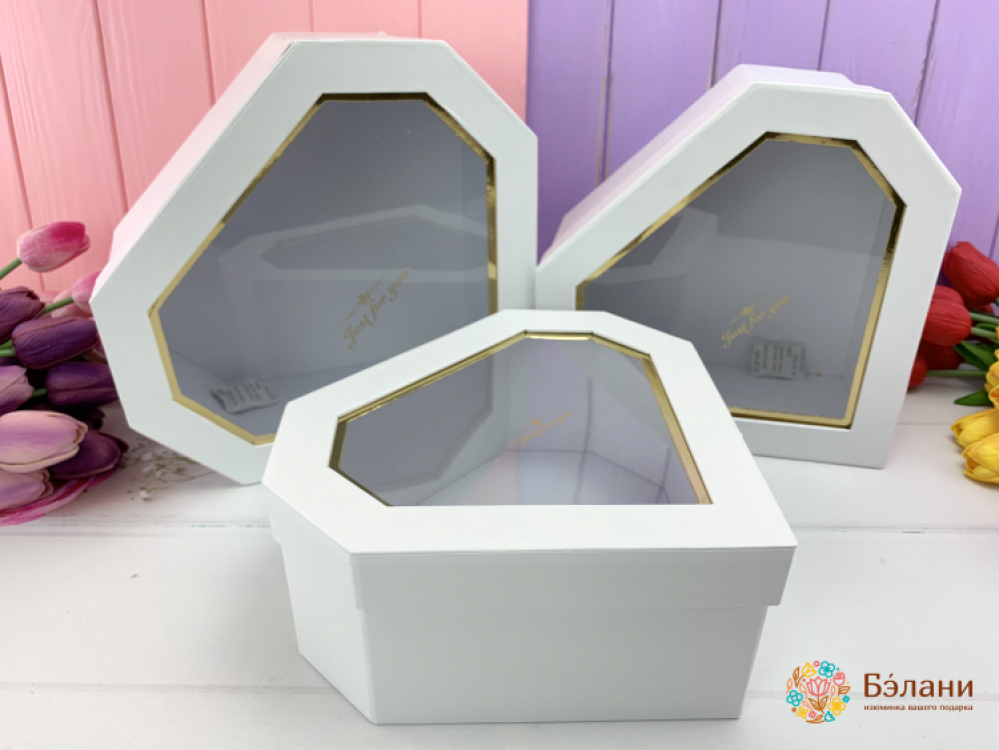 Коробка в форме сердца "Ruby" белая