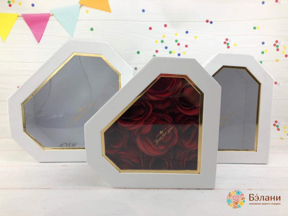 Коробка в форме сердца "Ruby" белая | 4