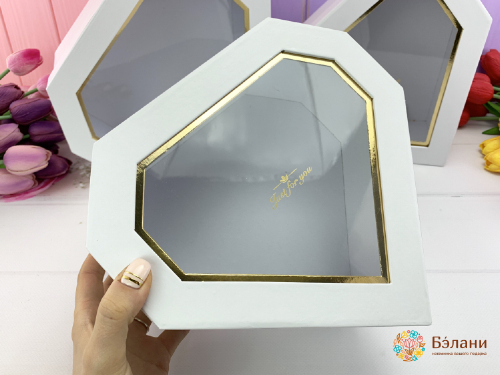 Коробка в форме сердца "Ruby" белая | 2