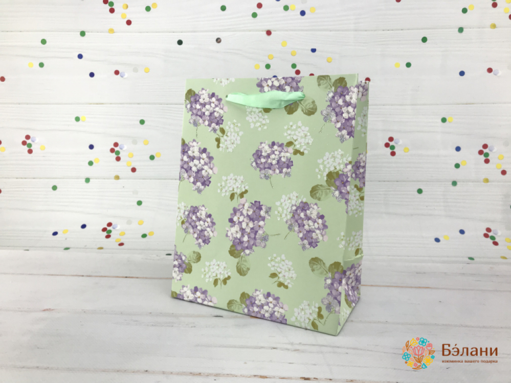 Подарочный пакет "Vintage rose" мятный S