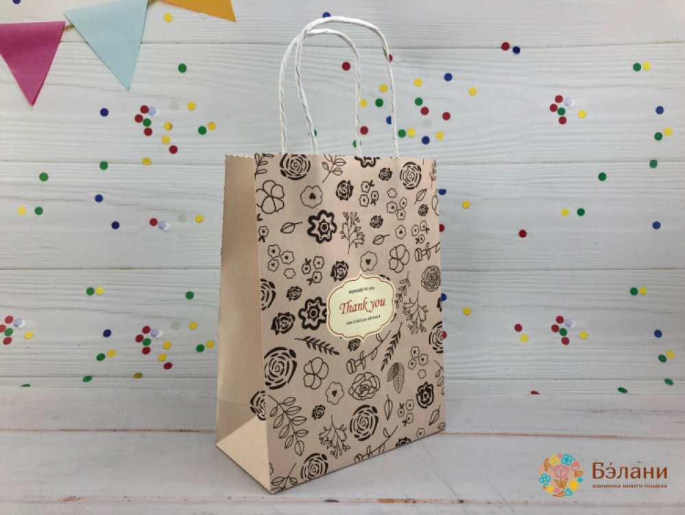 Подарочные пакеты "French street" бежевый S