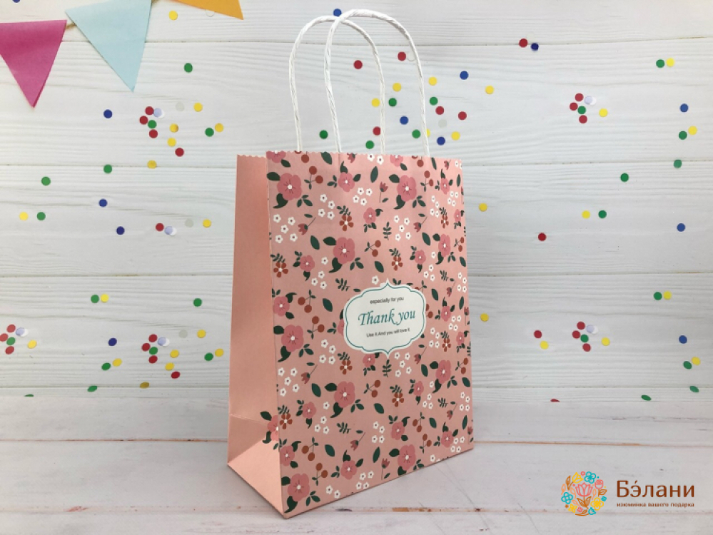 Подарочные пакеты "French street" розовый M