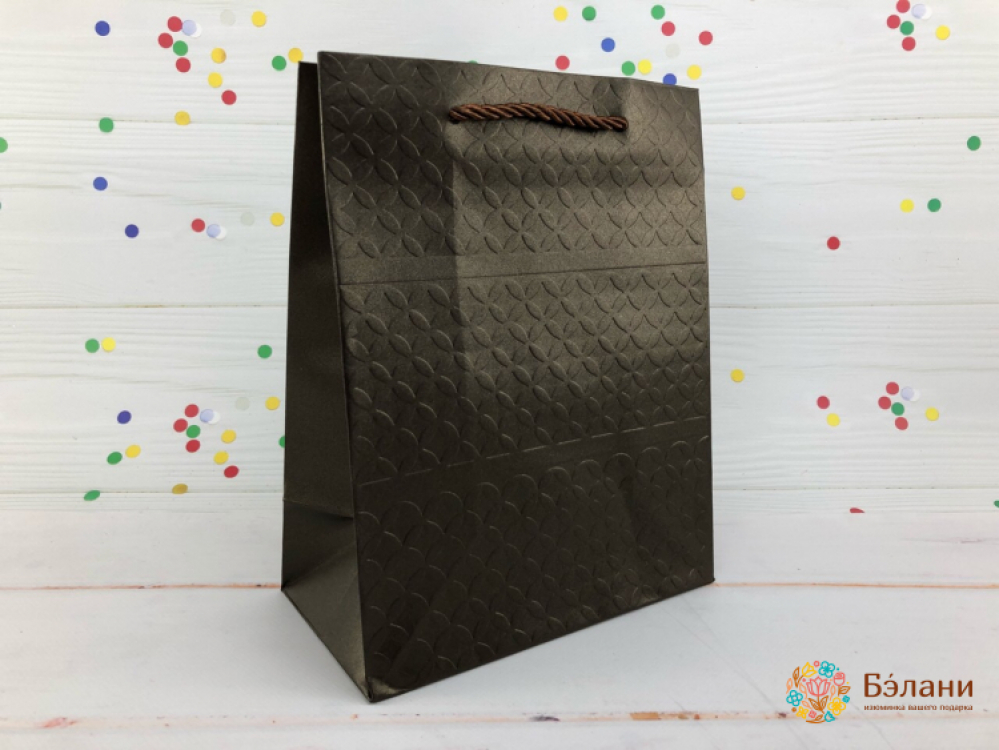 Подарочный пакет "Металлик" шоколад S