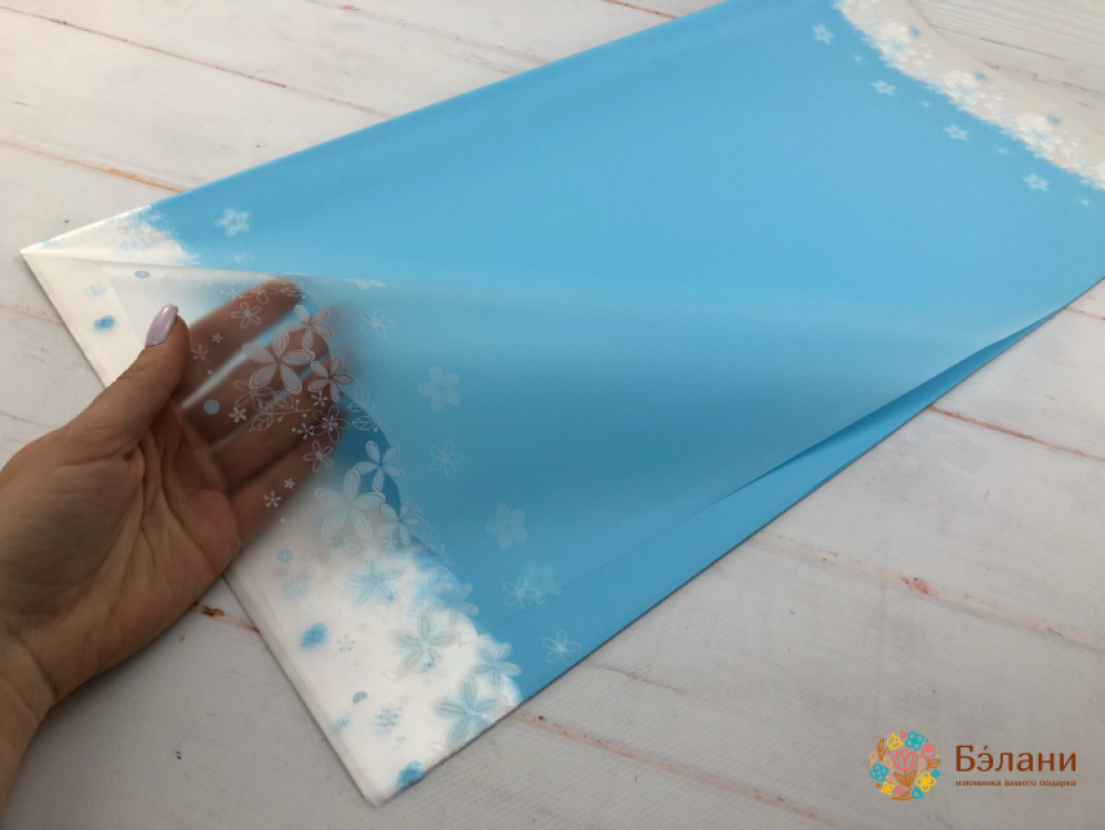 Калька "Ромашки" голубая