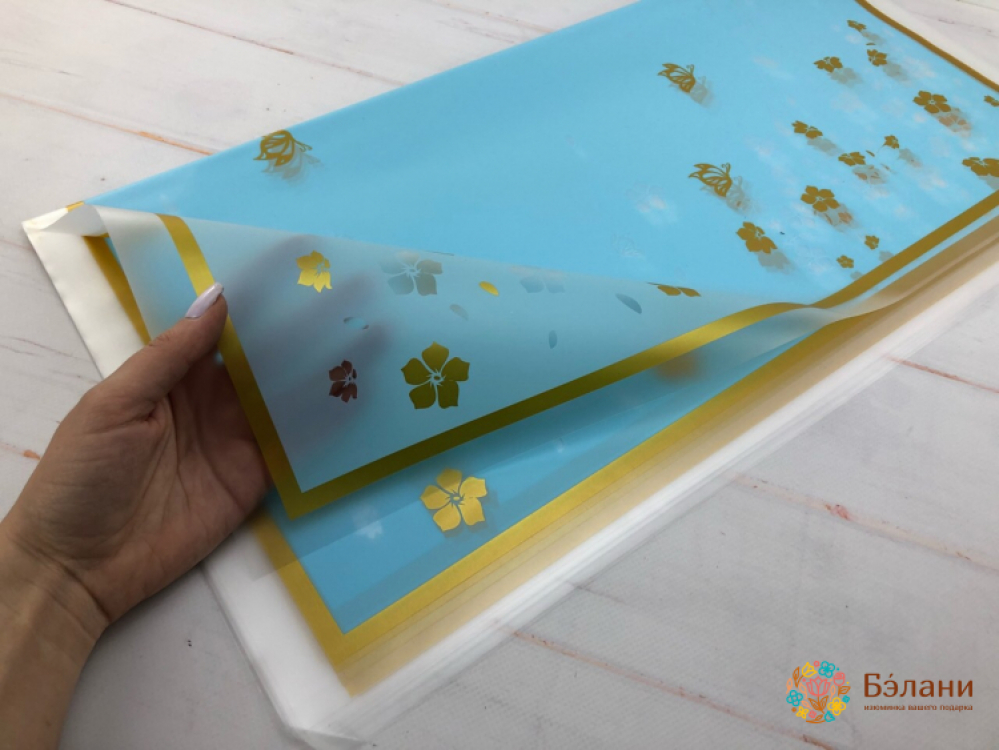 Калька "На лугу" голубая