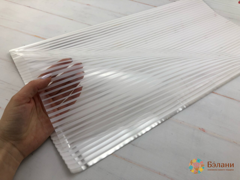 Калька "Прозрачные полосы" белая