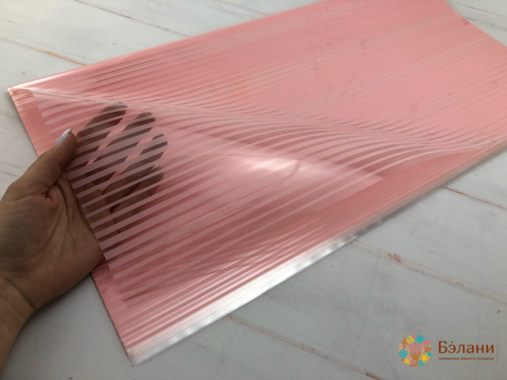 Калька "Прозрачные полосы" розовая