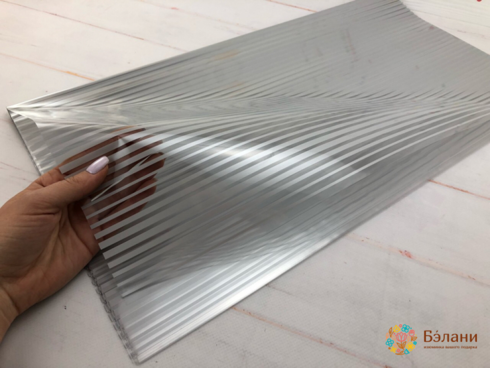 Калька "Прозрачные полосы" серебряная