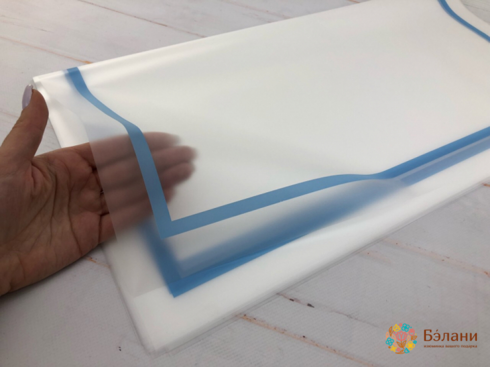 Калька "Широкий кант" голубой