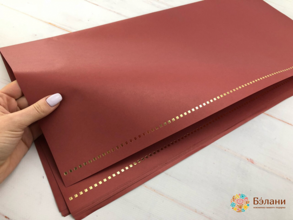 Бумага для цветов "Love is forever" бордовая | 3