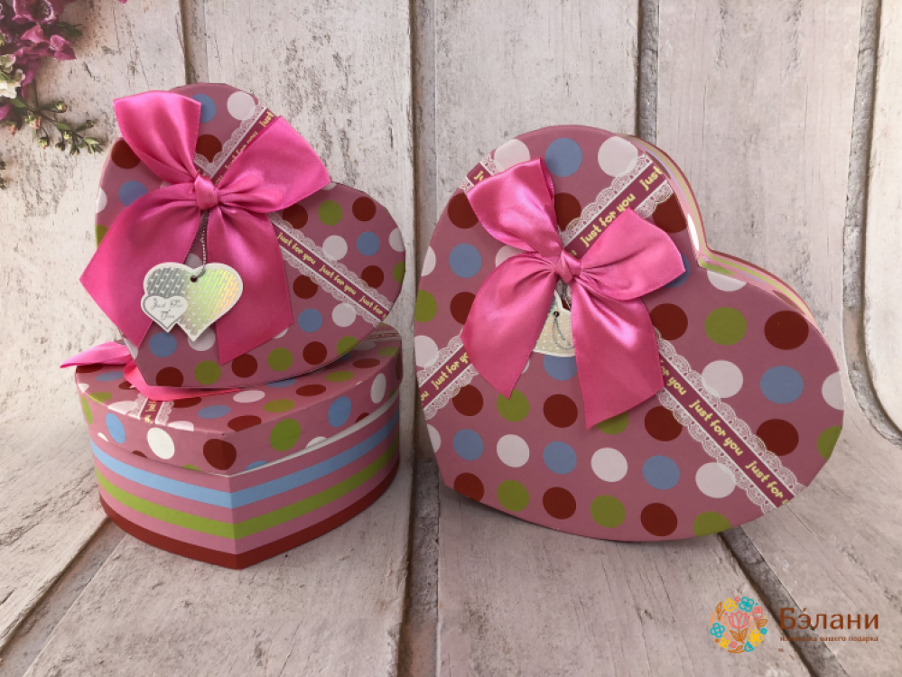 Коробка в форме сердца "Bubbles" розовое