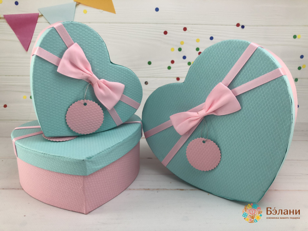 Коробка в форме сердца "Зефир" мятная