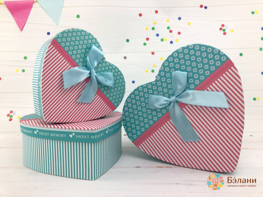 Коробка в форме сердца "Bubble Gum" мятная