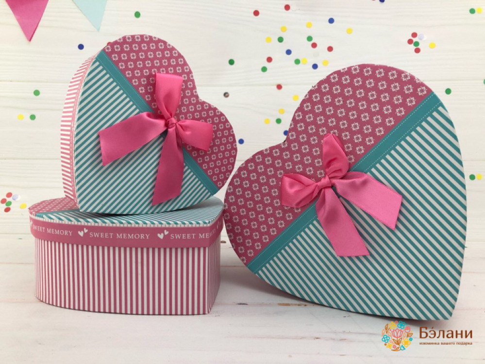Коробка в форме сердца "Bubble Gum" розовая