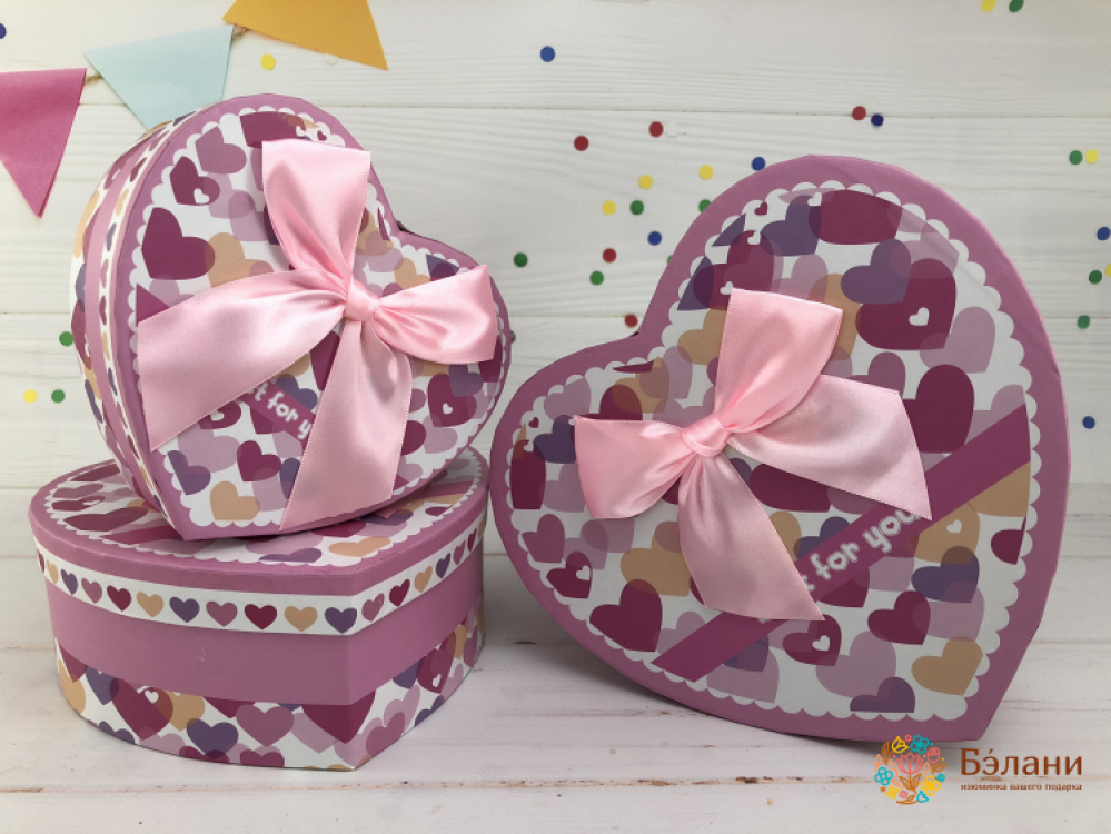Коробка в форме сердца "Cloud of Hearts" розовая