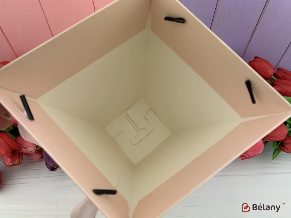 Складная флористическая коробка "Трапеция" розовая | 2