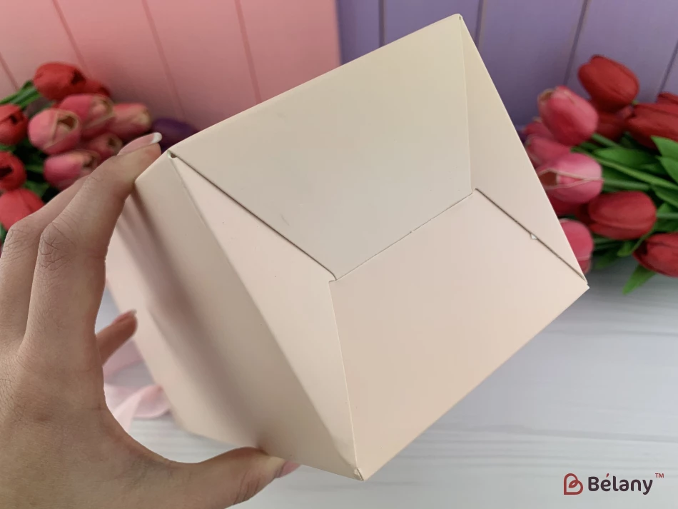 Складная флористическая коробка "Трапеция" розовая | 3