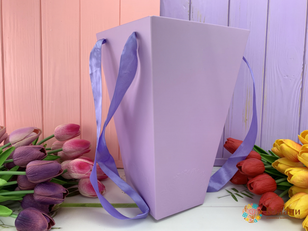 Складная флористическая коробка "Плотная" лиловая