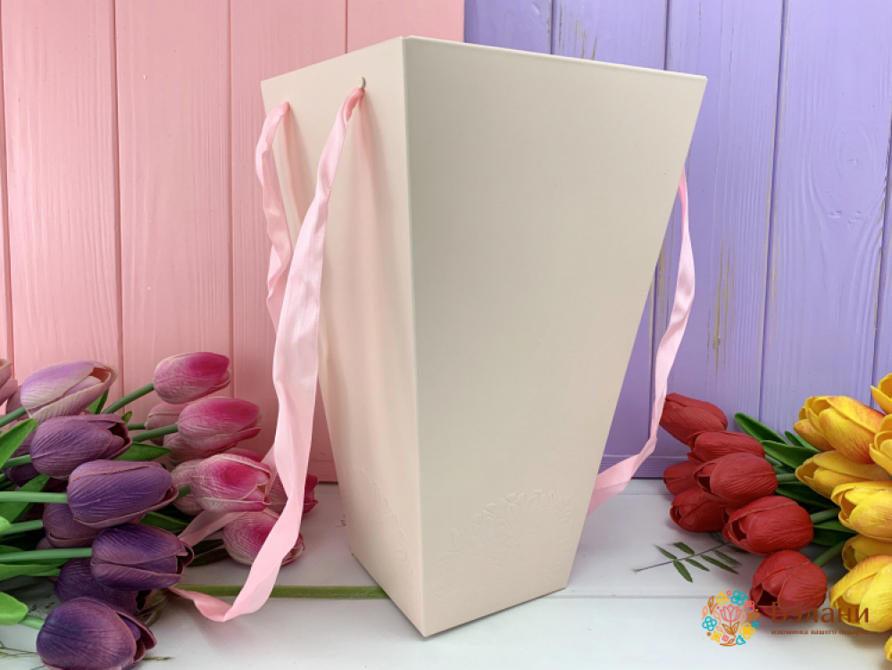 Складная флористическая коробка "Плотная" розовая